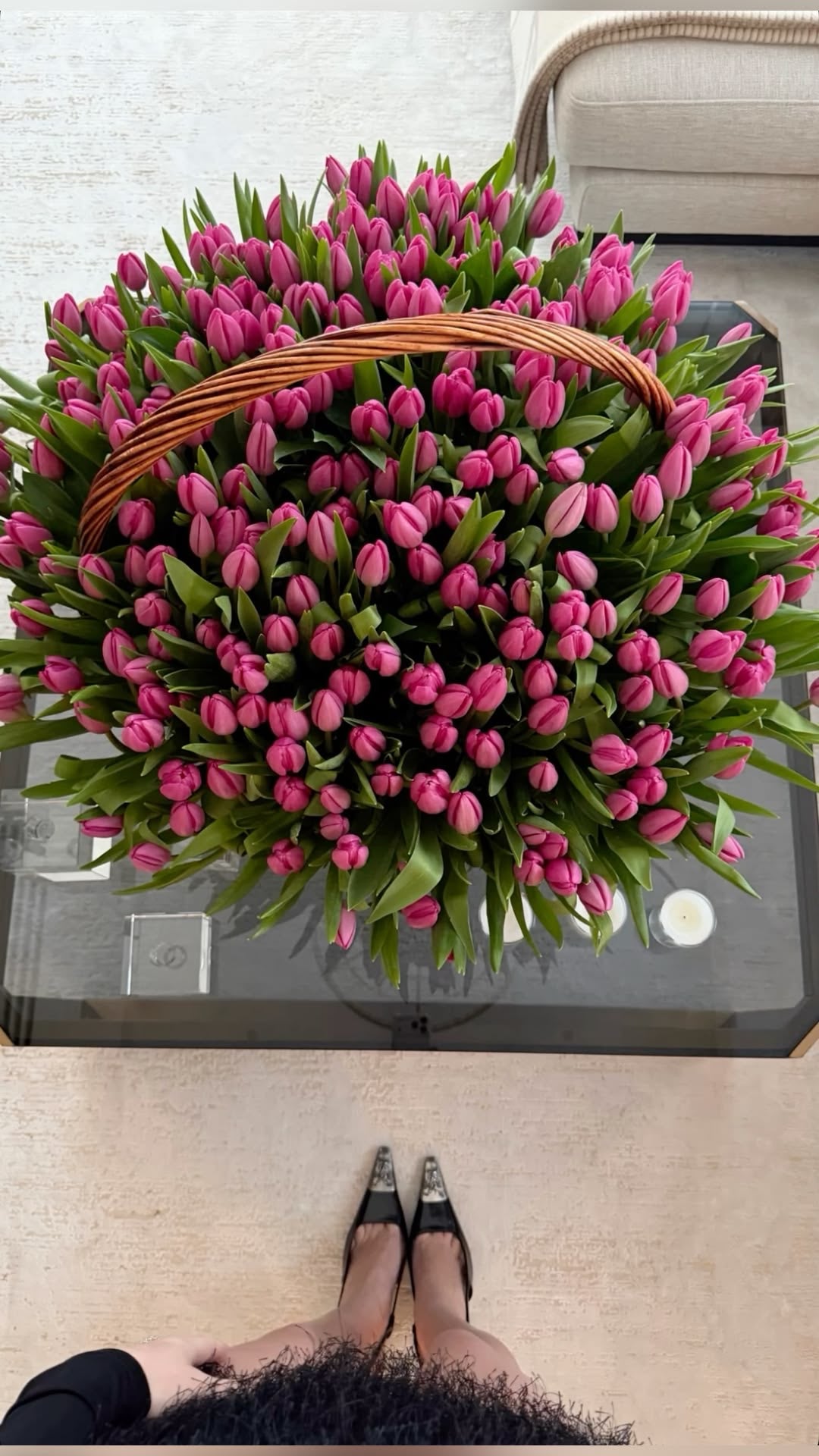 301 Pink Tulip Basket