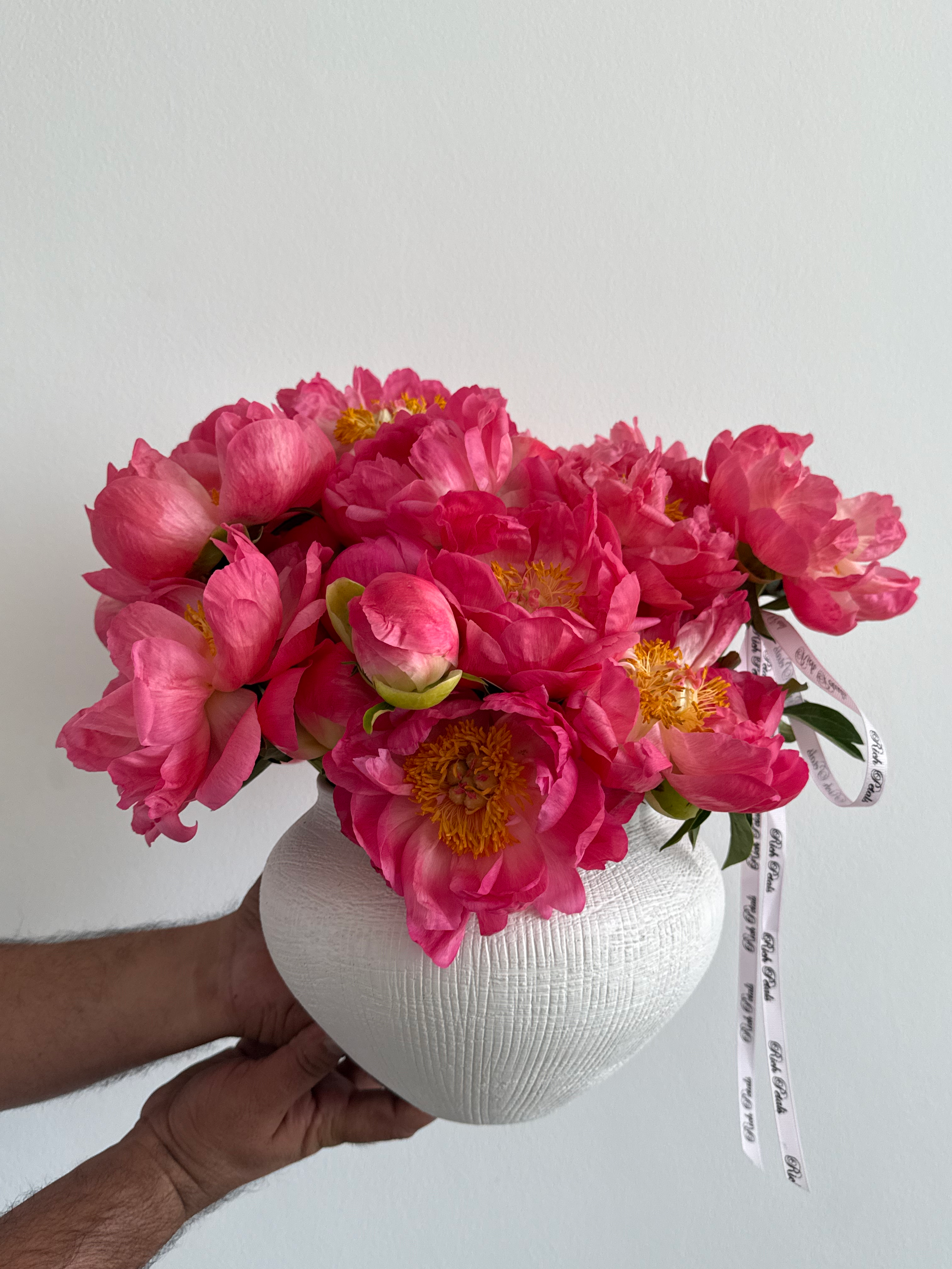 Coral Peonies Vase “Antira”