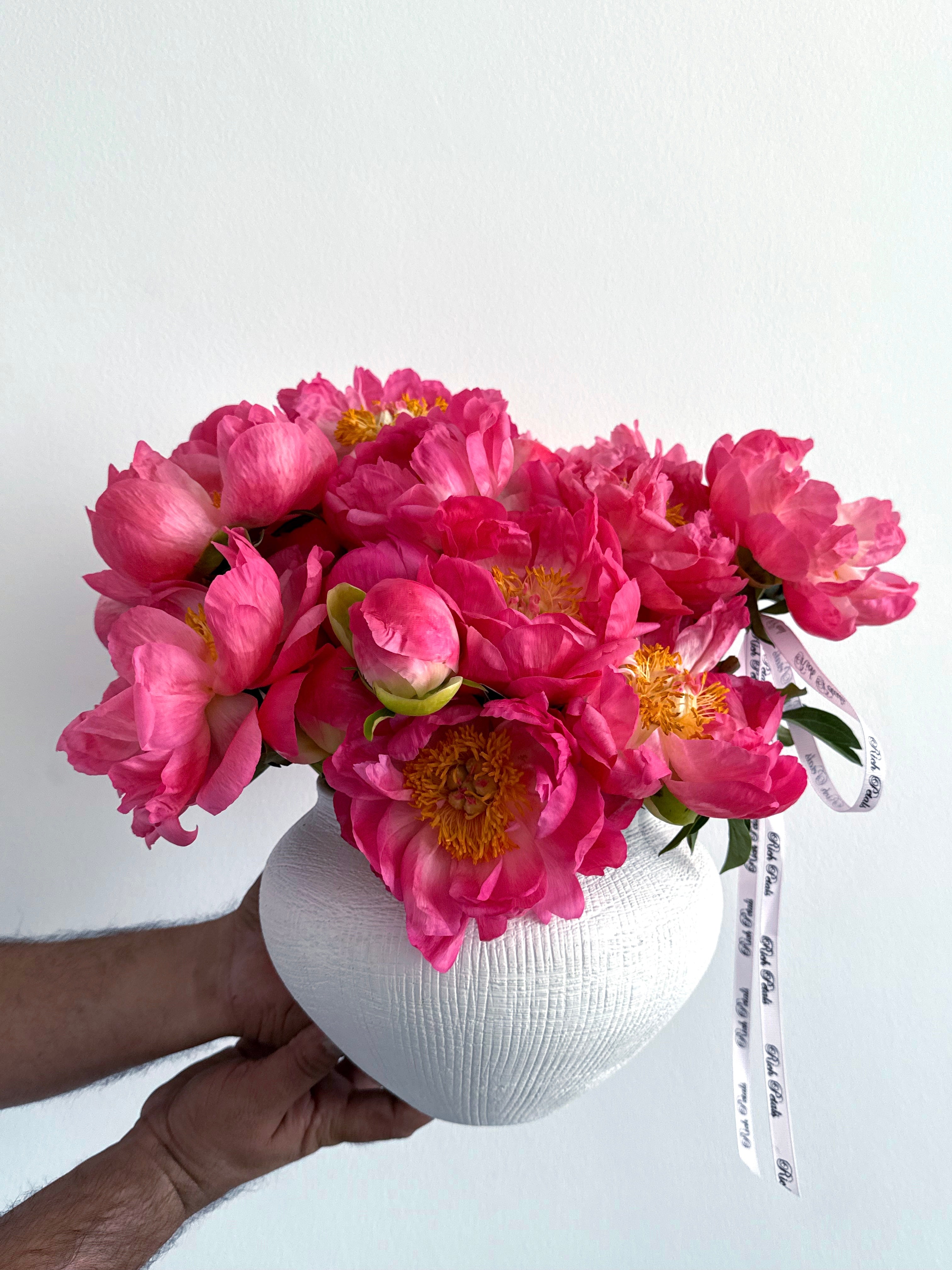 Coral Peonies Vase “Antira”