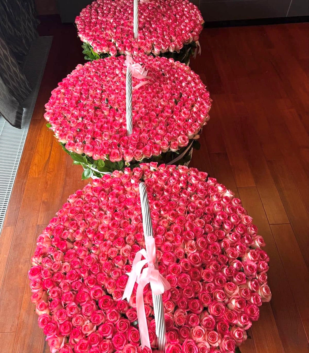 3 Huge Baskets of Roses