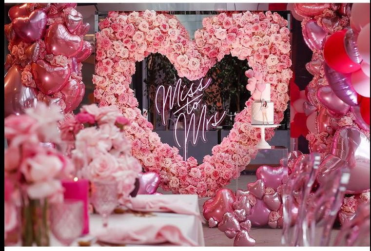 Light Pink Proposal with heart balloons