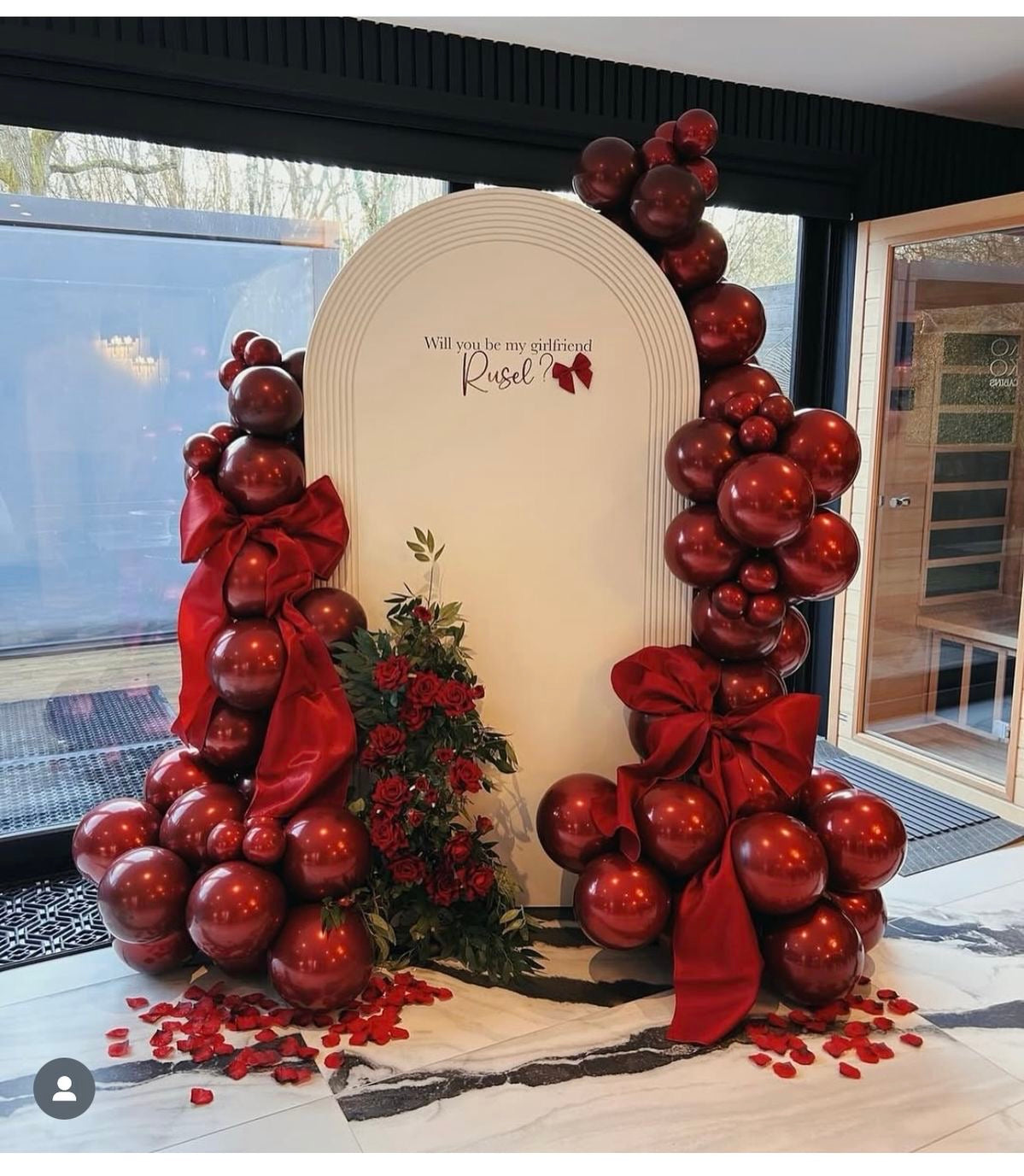 Birthday Backdrop with Red Balloons