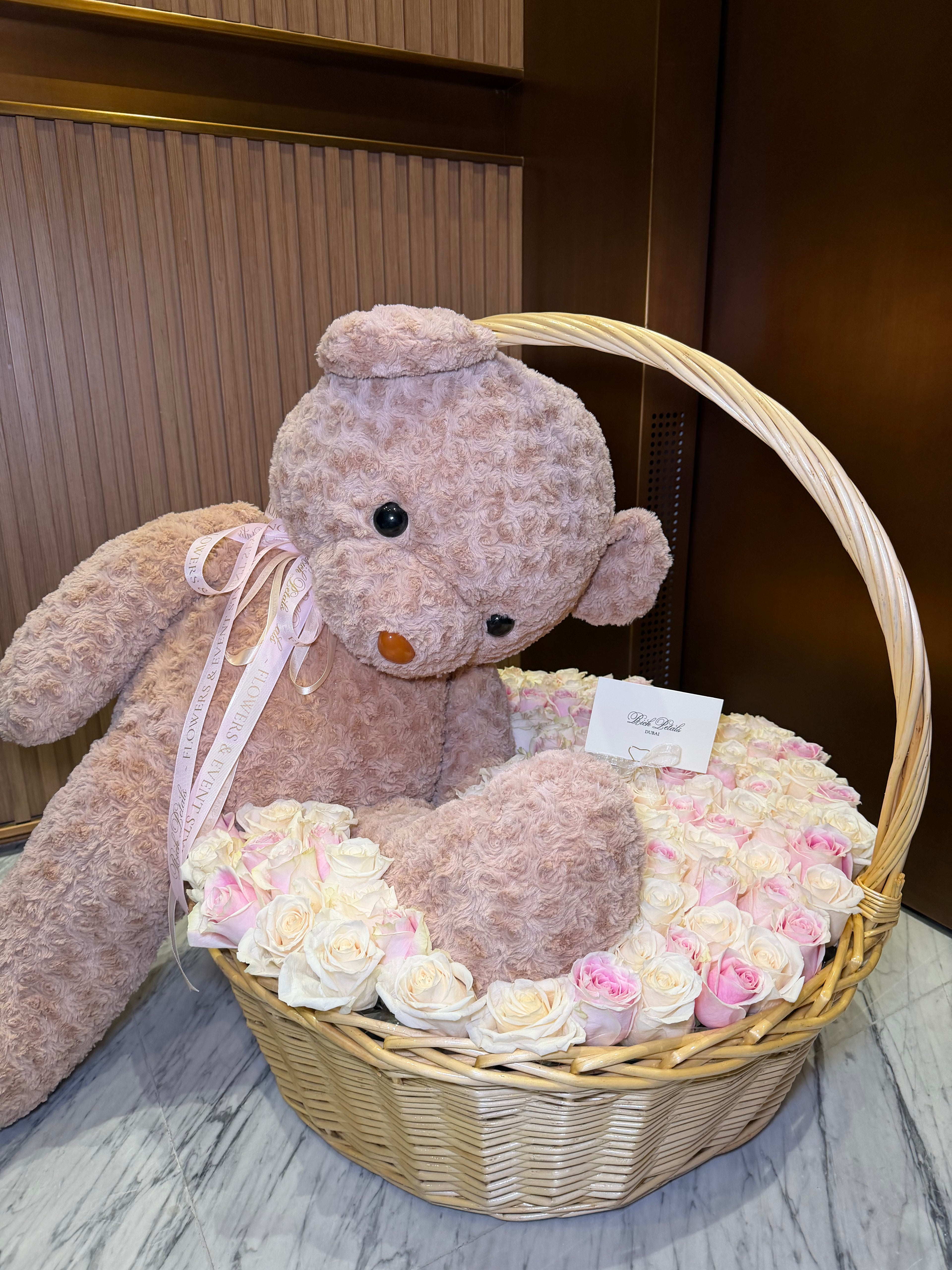 Teddy & Roses Gift Basket